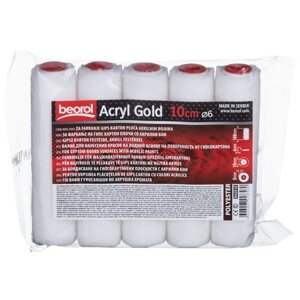 Валик Beorol Acryl Gold полиакрил 100 мм ворс 5 мм для красок эмалей и лаков на водной основе (5 шт.)