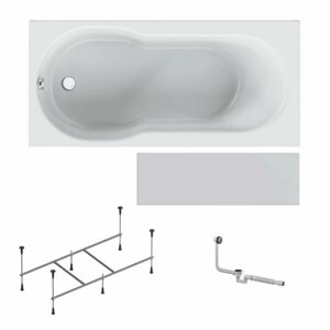 Ванна акриловая AM. PM X-Joy 150x70 4 в 1: ванна, каркас, фронтальная панель, слив-перелив, душевая и релакс зоны, литьевой акрил, усиленный корпус