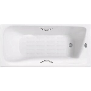 Ванна чугунная Delice Continental Plus DLR230633R-AS 150x70 см, с отверстиями под ручки, антискользящим покрытием, белый