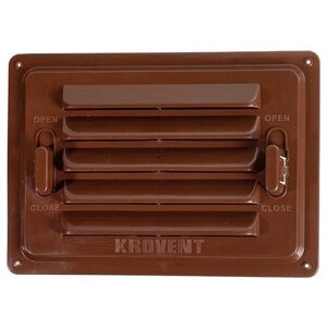 Вентиляционная регулируемая решетка для цоколя KROVENT, RAL 8017 коричневый
