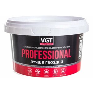 VGT PROFESSIONAL клей акриловый монтажный универсальный, белый (6кг)