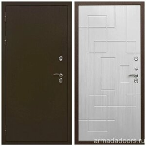 Входная дверь Армада Термо 3К Молоток коричневый; МДФ 16 мм ФЛ-57 Белый жемчуг