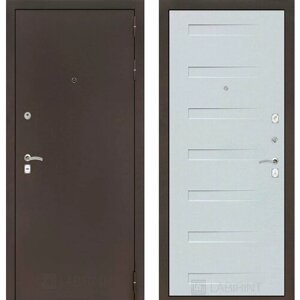 Входная дверь Labirint Classic "Антик медный" 14 "Дуб кантри белый горизонтальный" 880x2050, открывание левое