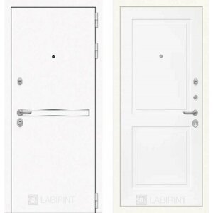 Входная дверь Labirint Лайн WHITE 11 "Белый софт" 880x2050, открывание правое