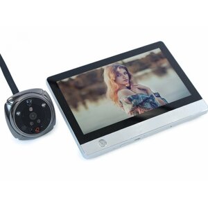Видеоглазок Ihome-4-Silver (Wi-fi/GSM) (Y13768LGV) - дверной GSM Wi-Fi , видеоглазок с монитором москва, видеоглазок с обратной связью
