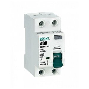 Выключатель дифференциального тока 2P 40А 30мА тип AC 6кА УЗО-03 14209DEK DEKraft (3шт.)