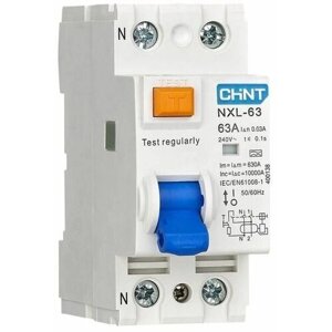 Выключатель дифференциального тока (УЗО) 1п+N 25А 30мА тип AC 6кА NXL-63 (R) 280721 CHINT