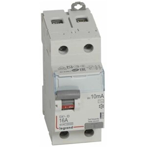 Выключатель дифференциального тока (УЗО) 2п 16А 10мА тип AC DX3 Legrand 411500, 1шт