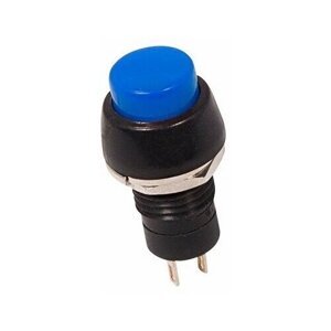 Выключатель- кнопка 250V 1А (2с) ON- OFF синяя Micro REXANT, цена за 1 шт