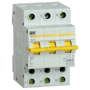 Выключатель-разъединитель трехпозиционный 3п ВРТ-63 63А IEK MPR10-3-063 (3шт. в упак.)