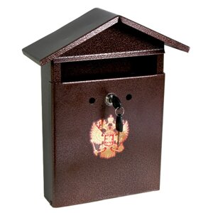 Ящик почтовый уличный с замком, материал металл, цвет коричневый. Оснащен замком, что позволяет обеспечить безопасность ваших писем и корреспонденции
