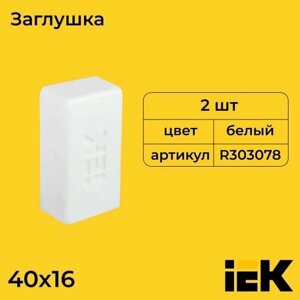 Заглушка для кабель-канала белый 40х16 IEK - 2шт