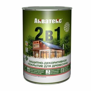 Защитно-декоративное покрытие для древесины Акватекс 2 в 1 Орех 0.8 л