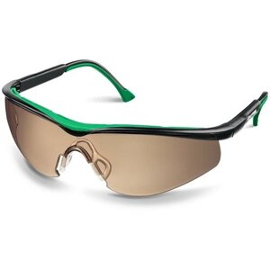 Защитные коричневые очки KRAFTOOL BASIC стекло-моноблок с покрытием устойчивым к истиранию и запотеванию, открытого типа (110319)