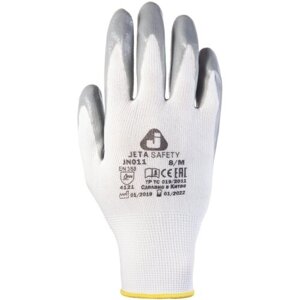 Защитные рабочие перчатки JN011 из полиэстеровой пряжи 13 класса вязки, с нитриловым покрытием ладони, размер XL - 3 пары