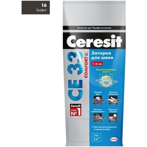Затирка Ceresit CE 33 Comfort, 2 кг, 2 л, графит 16