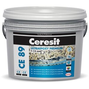 Затирка Ceresit CE 89 Ultraepoxy premium, 2.5 кг, 2.5 л, 809 Concrete Grey