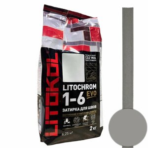 Затирка для плитки Litokol Litochrom 1-6 EVO LE. 125 дымчатая серая 2 кг