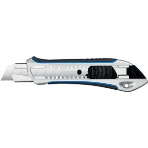 ЗУБР Титан-А, 18 мм, металлический обрезиненный нож с автостопом, Профессионал (09177)