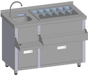 Барная станция Restoinox БСЗ1-12/6-02 с ящиками