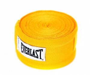 Бинт боксерский Everlast 4.55 м (пара) желтый 4456GU