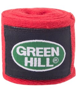 Бинт боксерский Green Hill BC-6235a, 2,5 м, х/б Красный