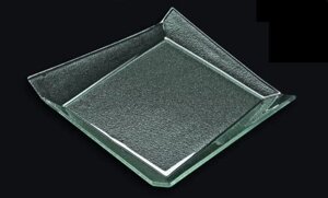 Блюдо квадратное 250*250мм прозрачное стекло 3D Glassware | 2525-1B55-94-004