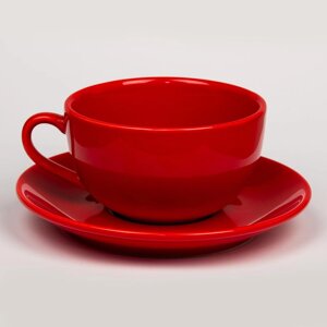Чайная пара 300мл красная d 10,5см h6см Barista фарфор P. L. Proff Cuisine | F2031R1+F2032-6.5R1