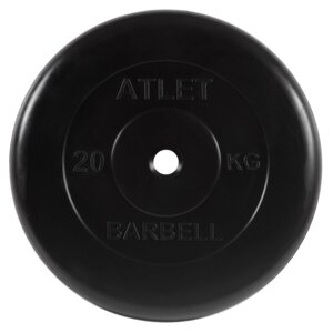 Диск обрезиненный d26мм MB Barbell MB-AtletB26-20 20кг черный