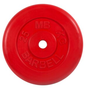 Диск обрезиненный d26мм MB Barbell MB-PltC26-25 25 кг красный