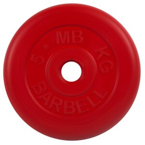 Диск обрезиненный d26мм MB Barbell MB-PltC26-5 5 кг красный