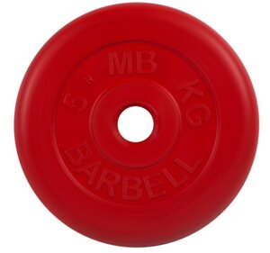 Диск обрезиненный d31мм MB Barbell MB-PltC31-5 5 кг красный
