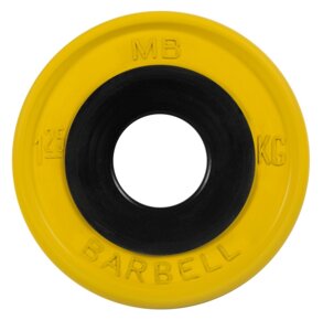 Диск олимпийский d51мм евро-классик MB Barbell MB-PltCE-1,25 1,25 кг желтый