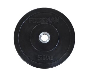 Диск олимпийский Foreman D50 мм 1 кг бампированный обрезиненный черный FM\BM-1KG
