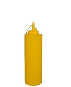 Емкость для соуса 375мл d=55мм h=215мм с крышкой желтая Мастергласс | 1740