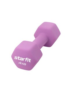 Гантель неопреновая Star Fit DB-201 4 кг, фиолетовый пастель