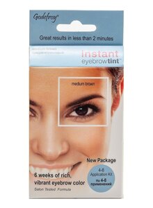 GODEFROY Краска-хна в капсулах для бровей с эффектом татуажа, коричневый / Eyebrow Tint Medium Brown 4 шт