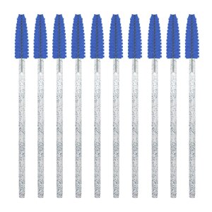 Innovator cosmetics щеточки для ресниц и бровей одноразовые голубые с глиттером / innovator cosmetics 10 шт