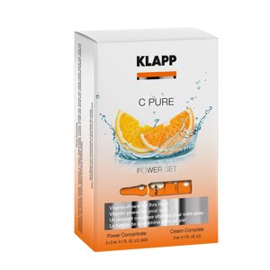 KLAPP Набор Сила витамина C (концентрат ампульный 2х3 мл + крем дневной 3 мл) C PURE Power Set