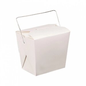 Коробка для лапши с ручками 780 мл белая, 8х7 см, 50 шт/уп, картон Garcia De Pou | 131.40