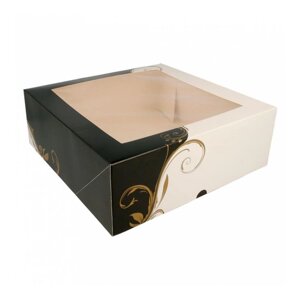 Коробка для торта с окном 28х28х10 см, белая, картон Garcia De Pou | 204.72