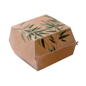 Коробка картонная Feel Green для бургера, 12х12х5 см, 50 шт/уп Garcia De Pou | 144.62