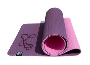 Коврик для йоги Original Fit. Tools 6 мм двуслойный TPE FT-YGM6-2TPE-4 бордово розовый