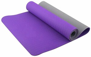 Коврик для йоги ТПЕ 183х61х0,6 см (фиолетово/серый) Sportex E39307