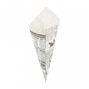 Кулек бумажный "Газета" 250 г, белый, 29,5 см, жирост. пергамент, 250шт Garcia De Pou | 167.43