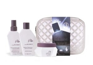 L’ALGA Набор Термозащита волос со спреем (шампунь 100 мл, спрей 100 мл, маска 100 мл, косметичка) Seazone Beauty Bag