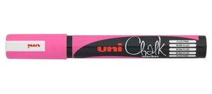 Маркер розовый для стеклянных поверхностей 1,8-2,5 мм Uni Chalk PWE-5M