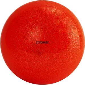 Мяч для художественной гимнастики d19см Torres ПВХ AGP-19-06 оранжевый с блестками