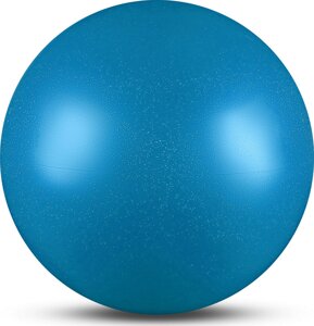 Мяч для художественной гимнастики металлик d15 см Indigo IN119 с блеcтками голубой
