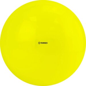 Мяч для художественной гимнастики однотонный Torres AG-19-04, диам. 19 см, ПВХ, желтый
